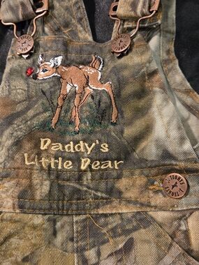 Daddy's Little Dear Camouflage Baby Overalls